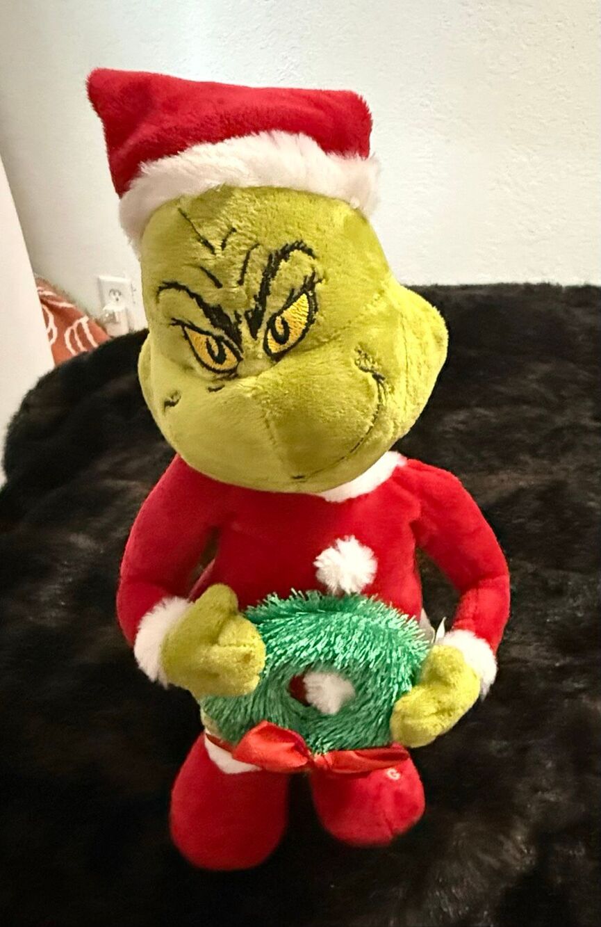 Grinch Waddler Side Stepper Santa Suit Dr Seuss Door Greeter ANIMATED Gemmy 12”